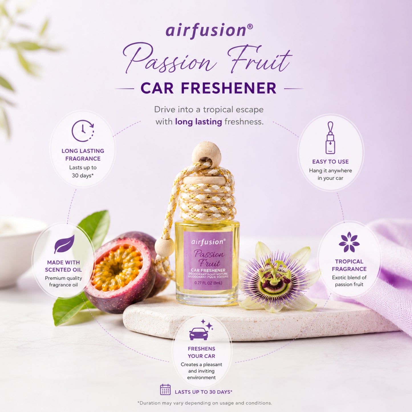 0.27oz Hanging Car Air Freshener Passion Fruit