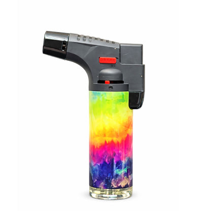 Colorful tie dye Blink torch lighter 4.5 inch refillable butane windproof jet flame