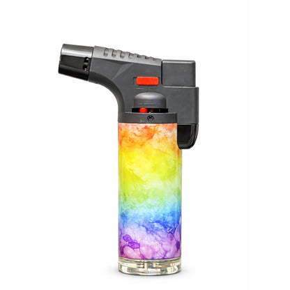 Blink tie dye theme torch lighter with adjustable jet flame refillable butane design