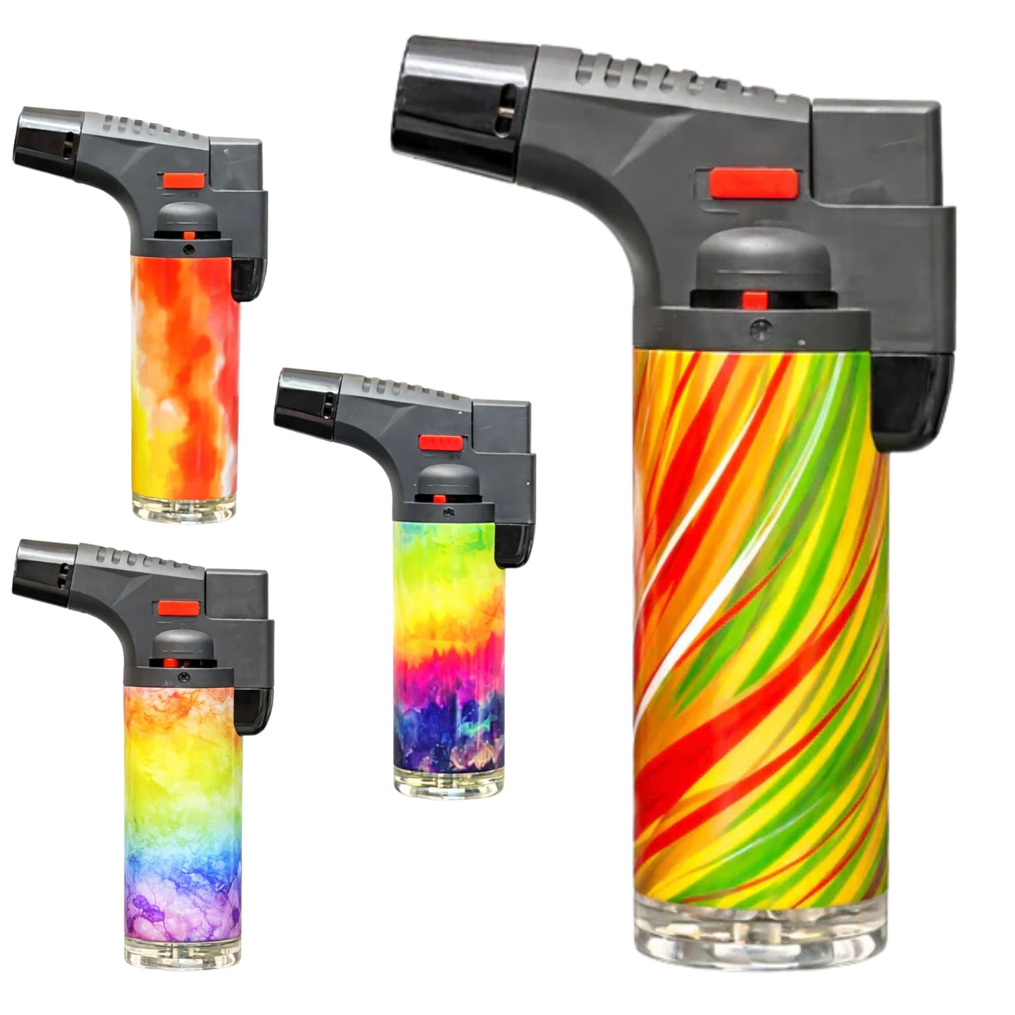 Blink 4.5" Torch Lighter Tie Dye Refillable Butane Windproof Jet Flame
