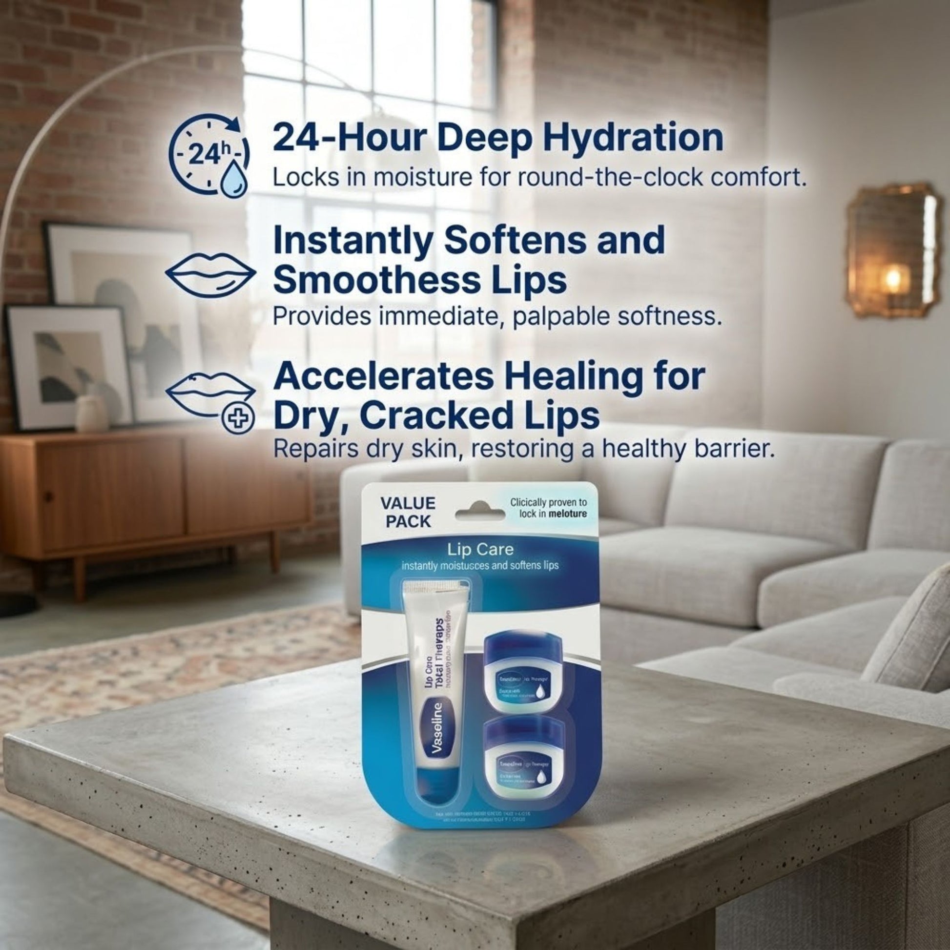 0.35 oz Lip Jelly 0.2 oz Vaseline Lip Care (Value Pack) Value Set +