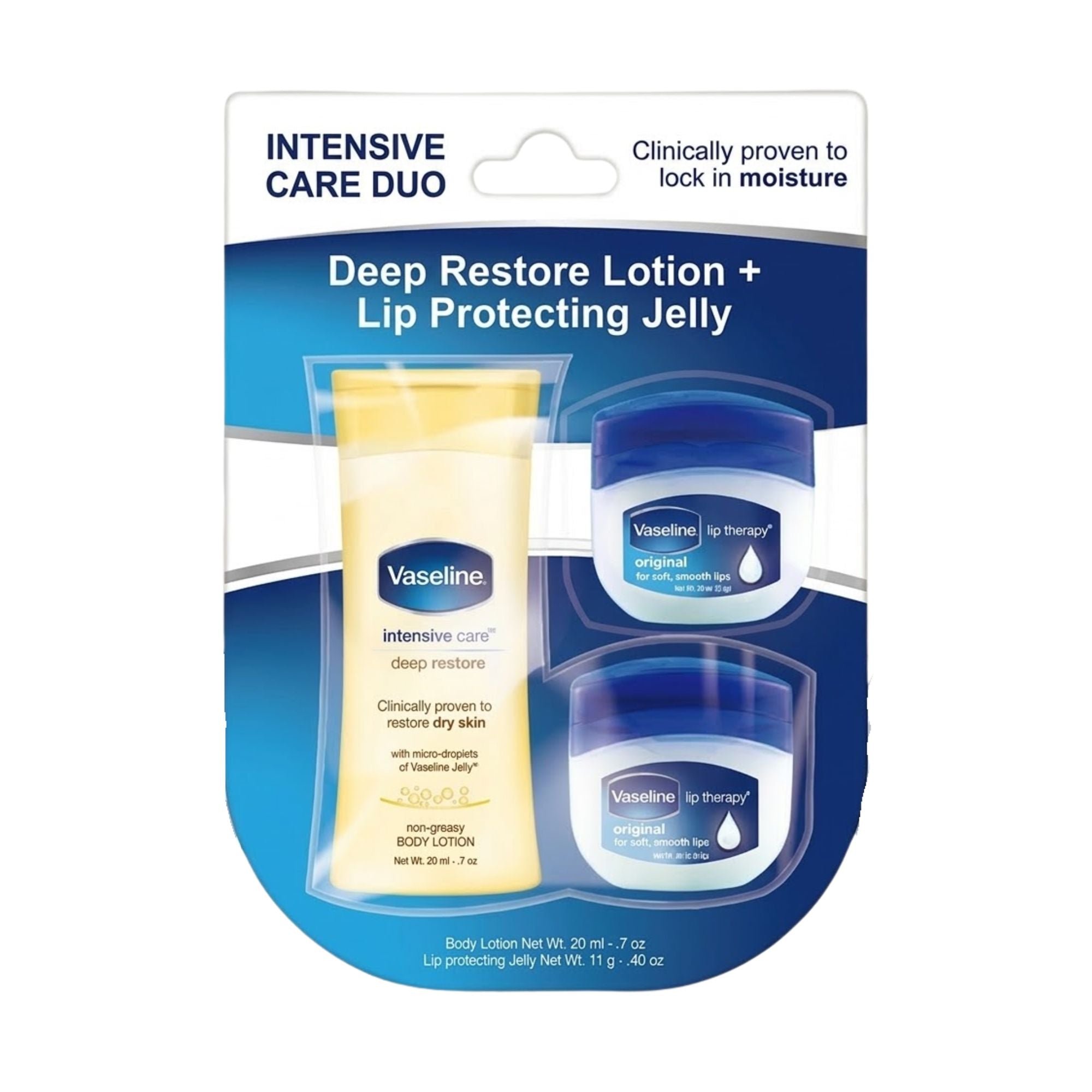 0.7 oz Vaseline Deep Restore Lotion + 0.42 oz Lip Jelly Value Pack Lip Vaseline main product image