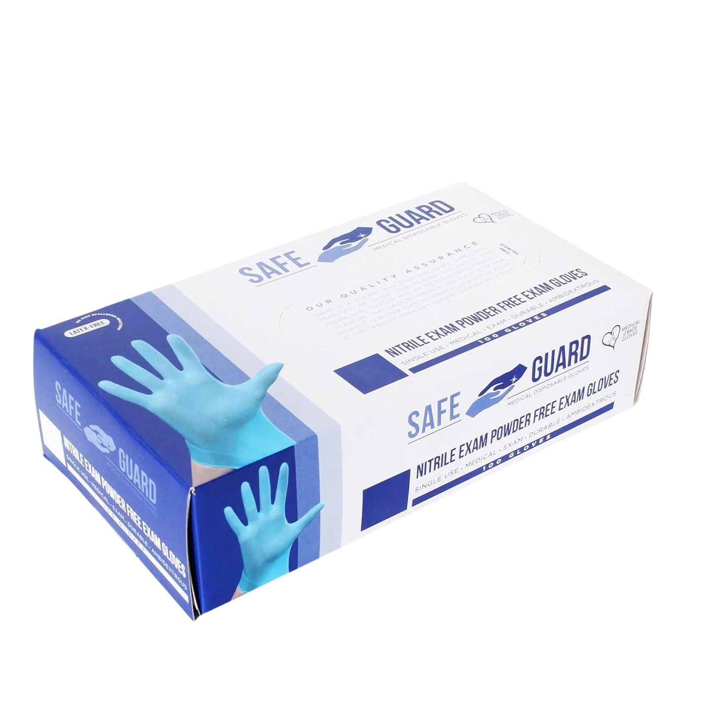 Safeguard 100 Count Small Blue Nitrile Gloves – Powder Free, Food Grade & Latex Free