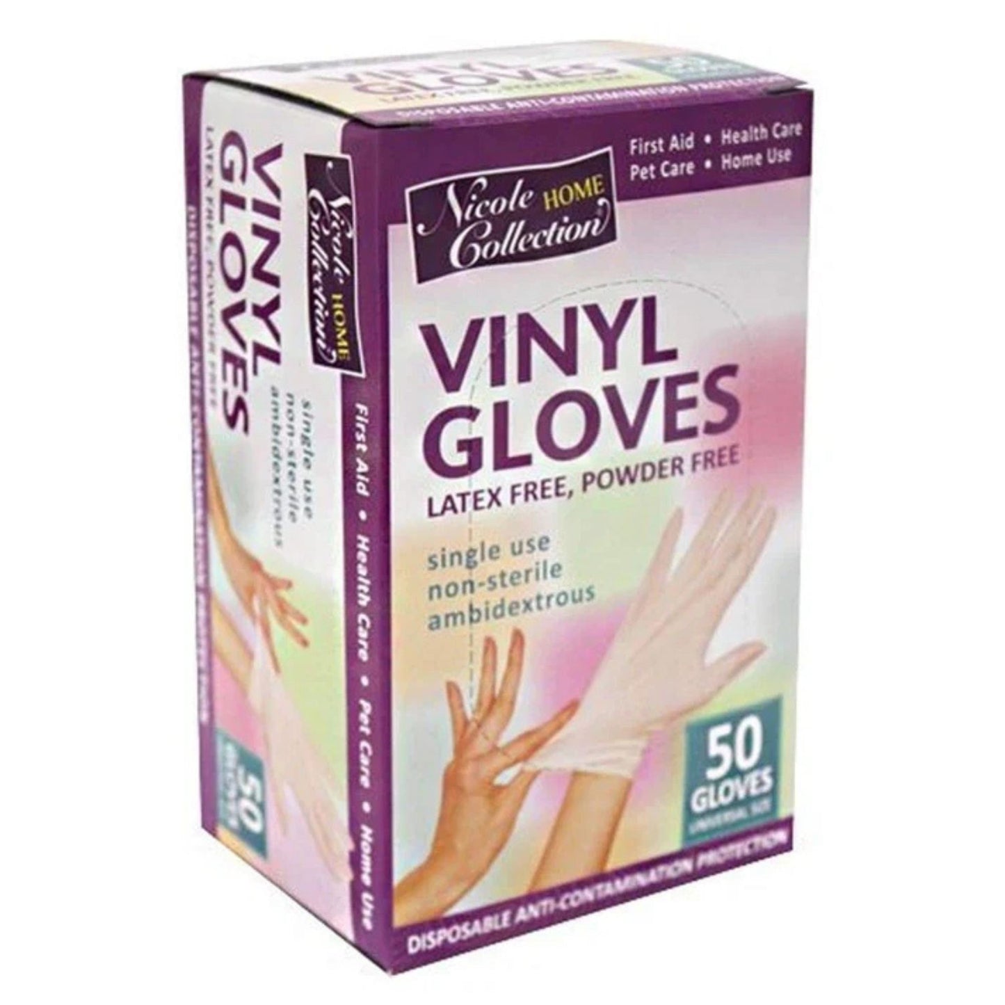 White Vinyl Disposable Gloves Powder Free, One Size Fits All for Food Prep, Cleaning & General Use