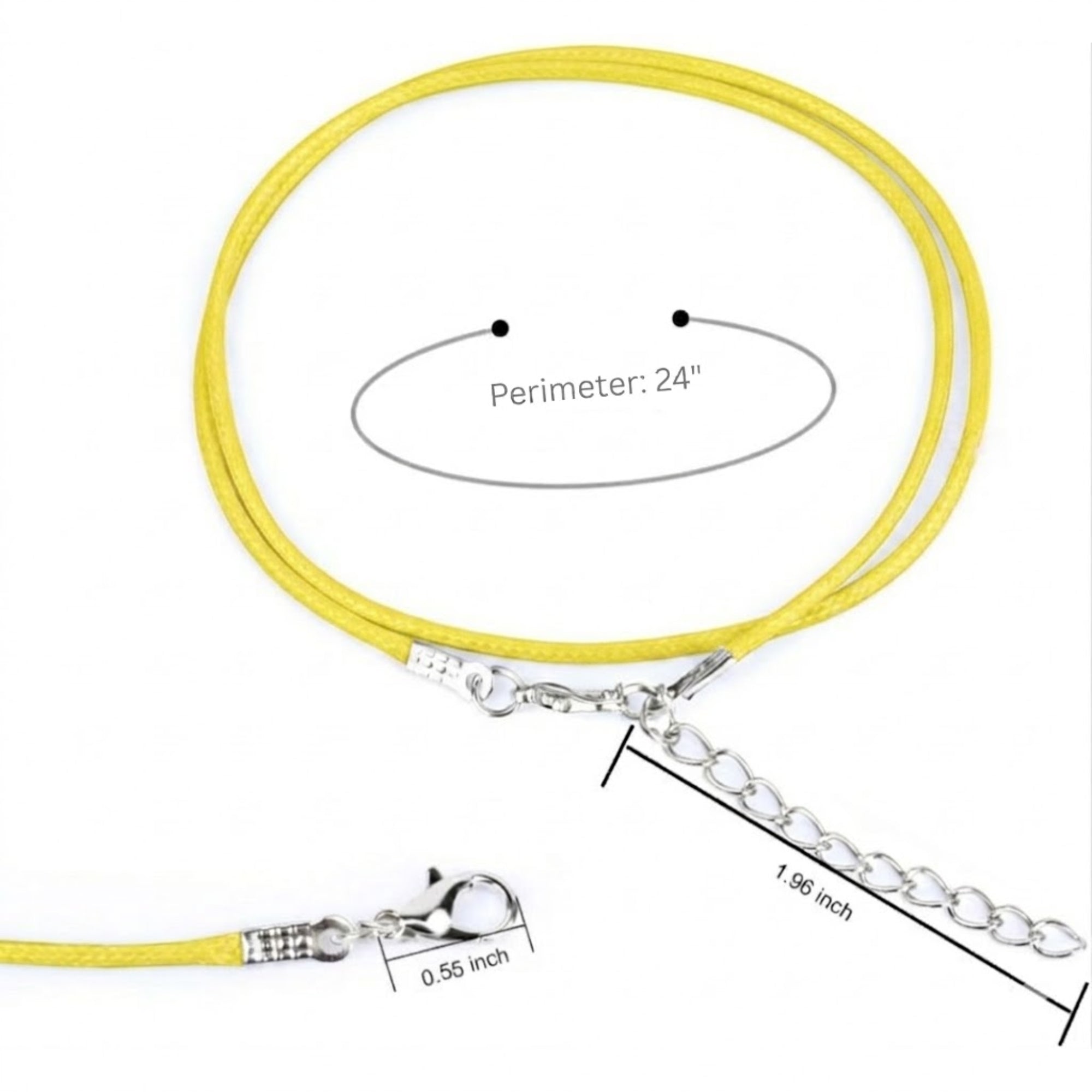 24" Waxed Leather Cord Necklace with Lobster Clasp product detail image