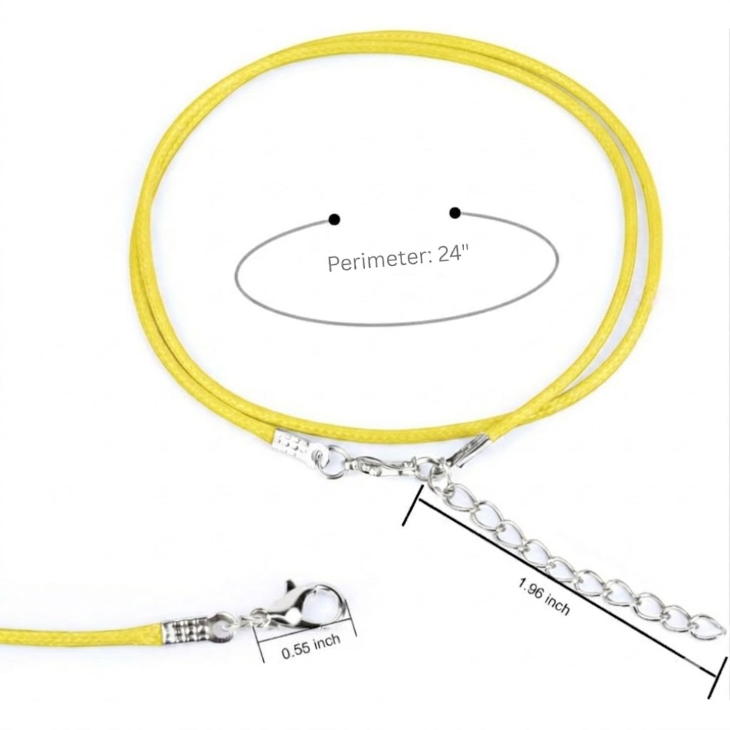24" Waxed Leather Cord Necklace with Lobster Clasp product detail image