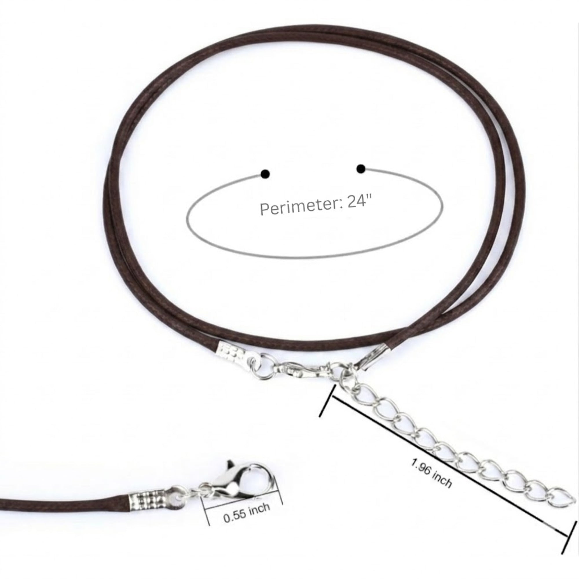 24" Waxed Leather Cord Necklace with Lobster Clasp Necklaces product detail image