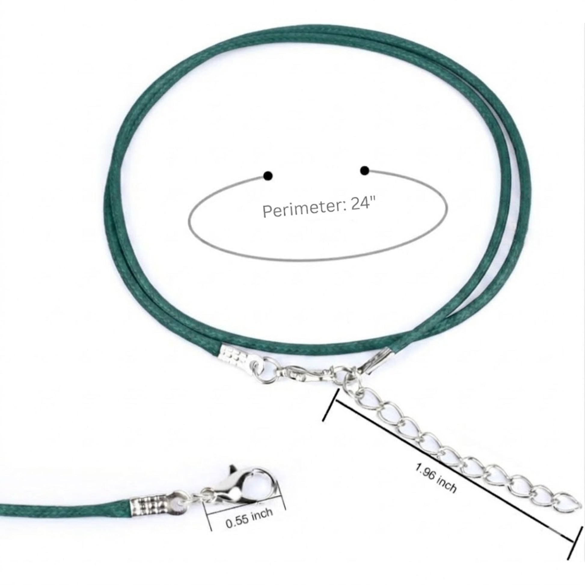 24 Inch Waxed Leather Cord Necklace with Lobster Clasp Closure