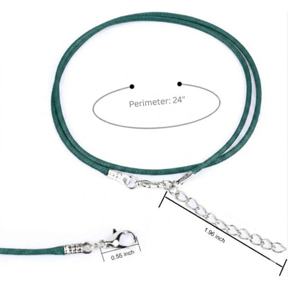24 Inch Waxed Leather Cord Necklace with Lobster Clasp Closure