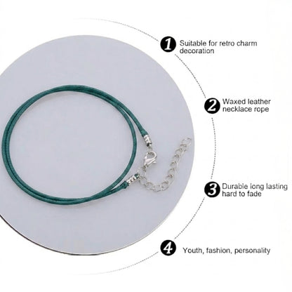 Waxed Leather Necklace Cord 24" with Secure Lobster Clasp