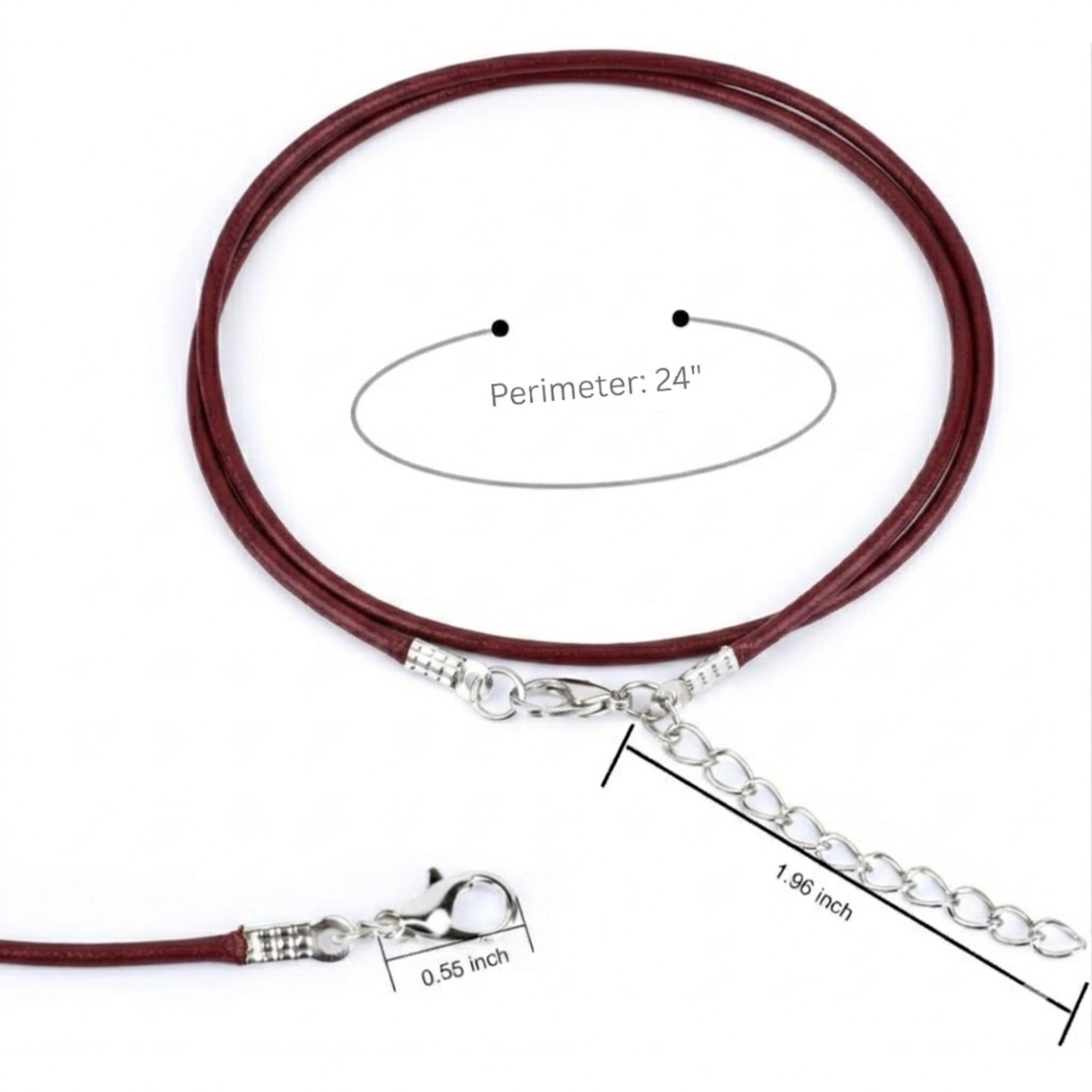 24" Waxed Leather Cord Necklace with Lobster Clasp Necklaces product detail image