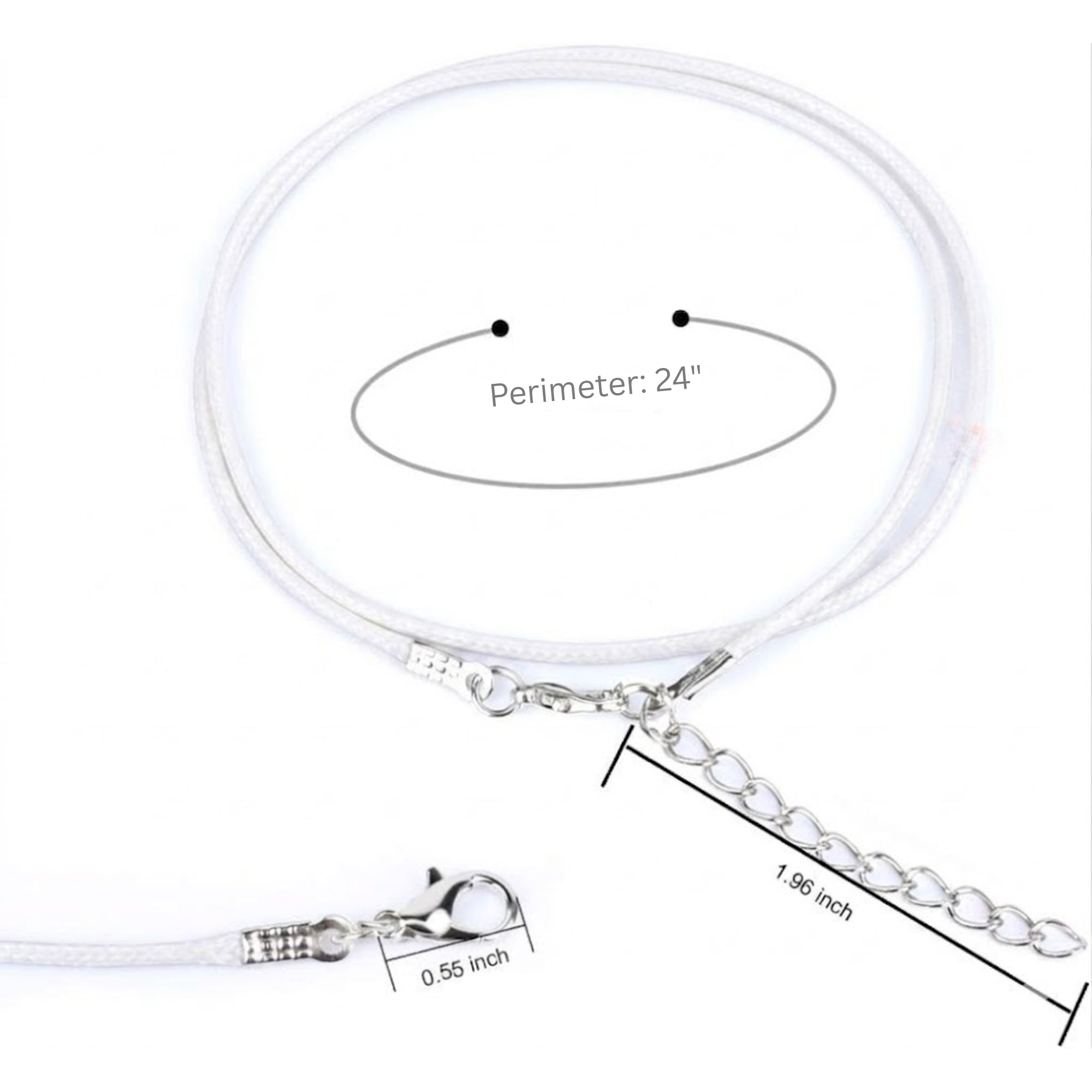 24" Premium Waxed Leather Cord Necklace with Adjustable Clasp Necklaces product detail image