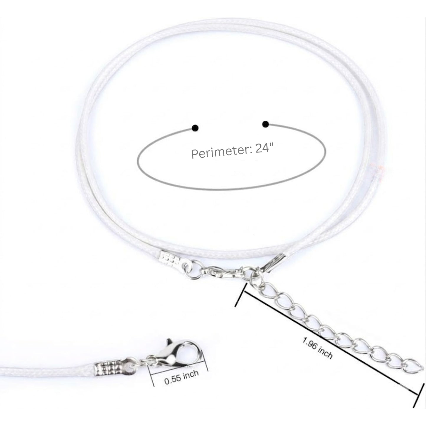 24" Premium Waxed Leather Cord Necklace with Adjustable Clasp Necklaces product detail image