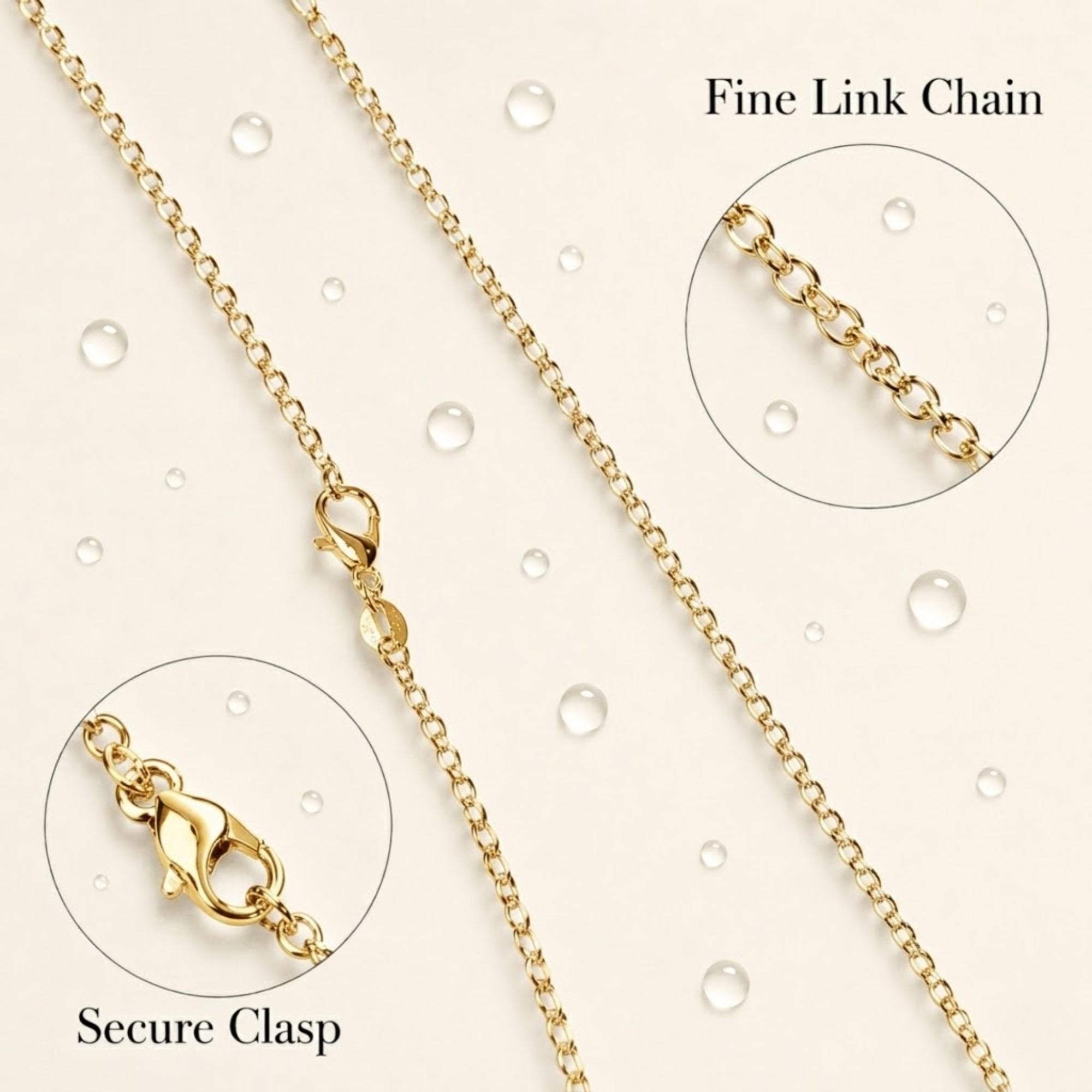 18" Gold Fine Link Chain Necklace with Secure Clasp Necklaces product detail image