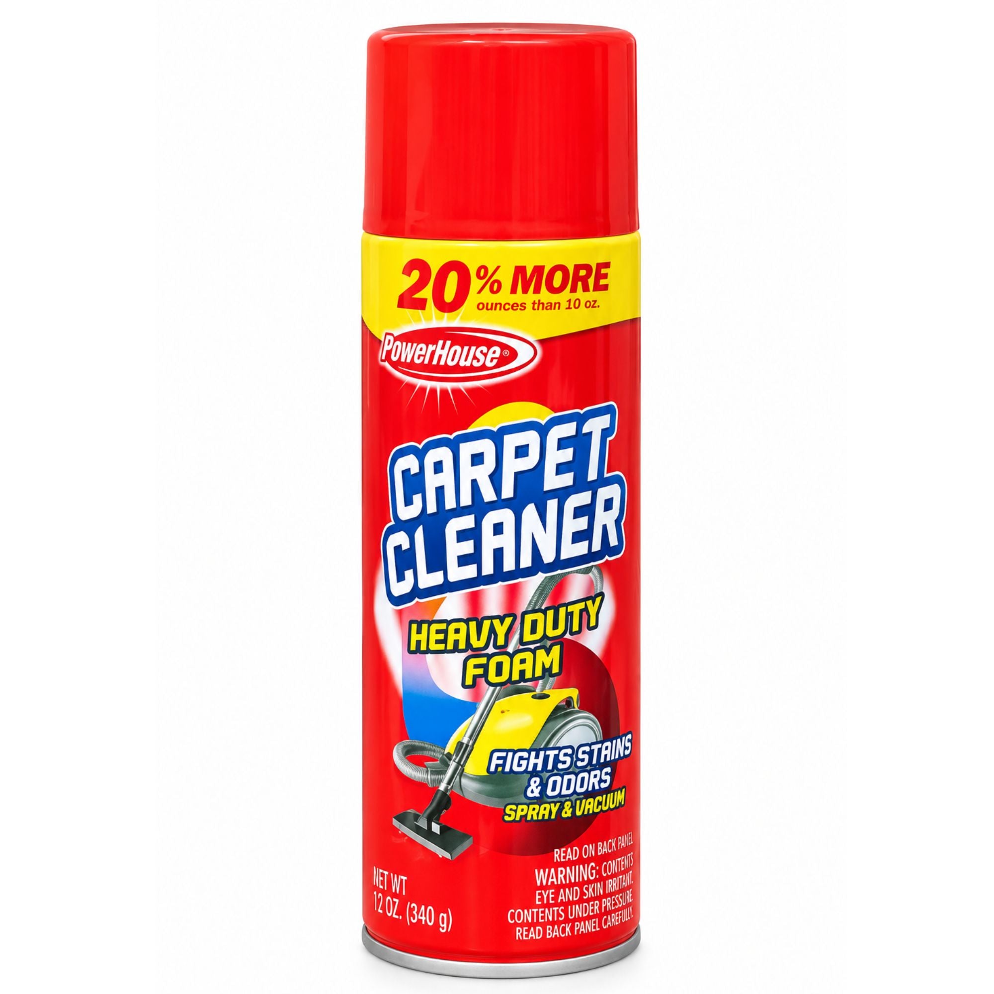 12oz Carpet Cleaner Foam: Heavy Duty Stain Odor Removal Spray PowerHouse