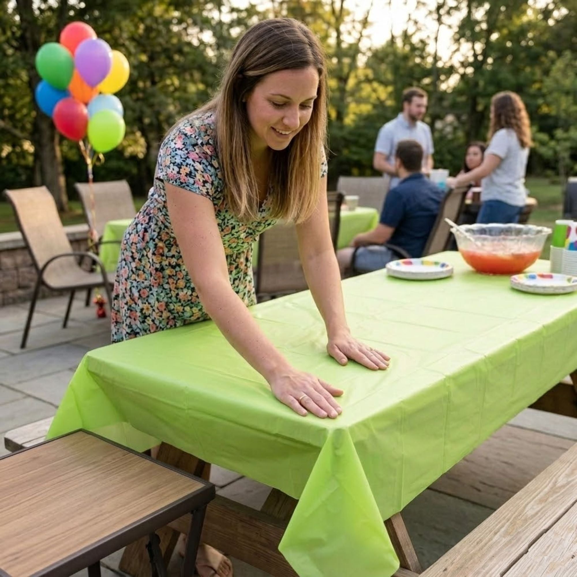 54'' X 108'' Lime Green Plastic Party Rectangular Table Cover Event Catalog Table Cover product image 5