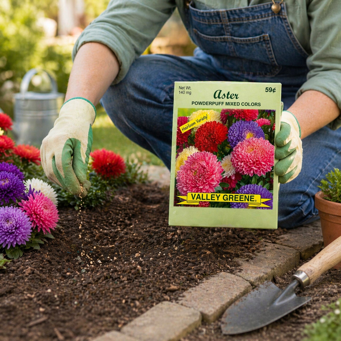 Easy Grow Aster Powderpuff Seeds 140mg Heirloom Pack