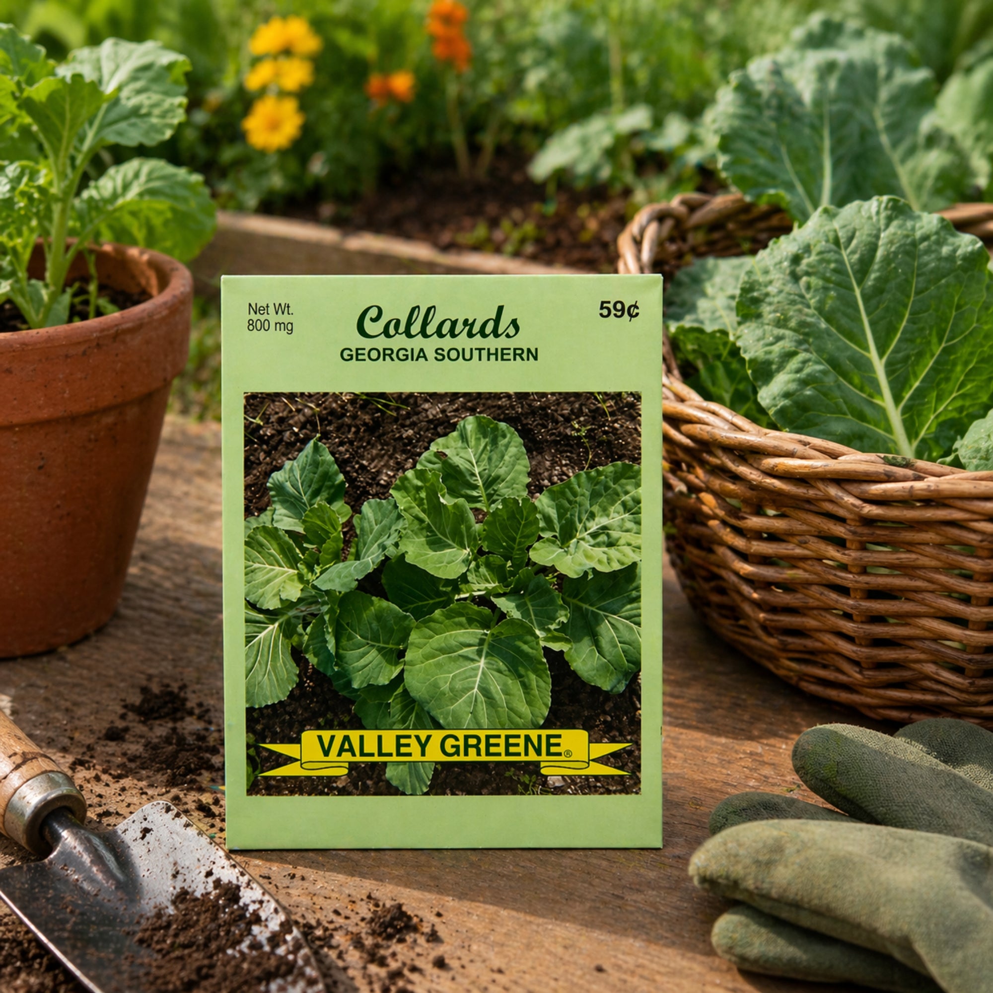 800mg Georgia Southern Collard Greens Heirloom Seed Pack size and feature image