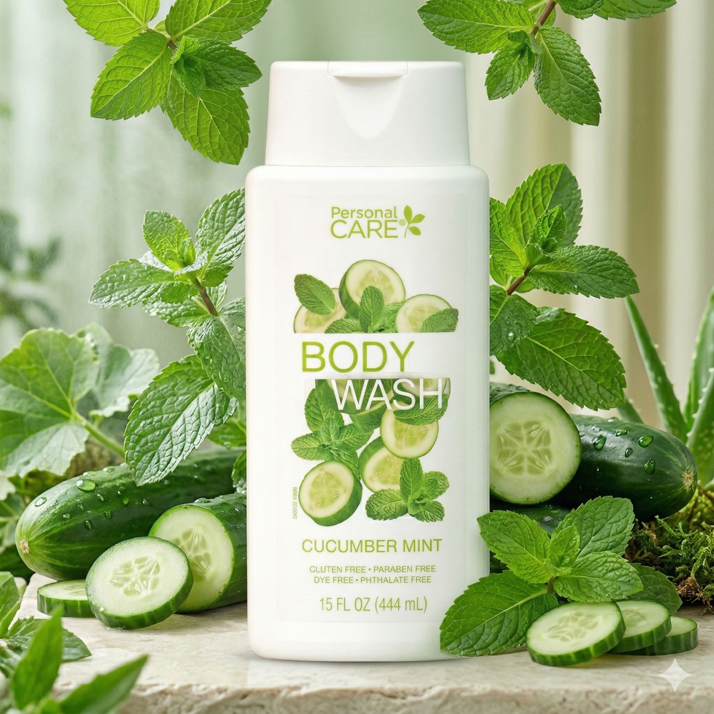 15 fl oz Personal Care Cucumber Mint Body Wash Bath Essential product detail image