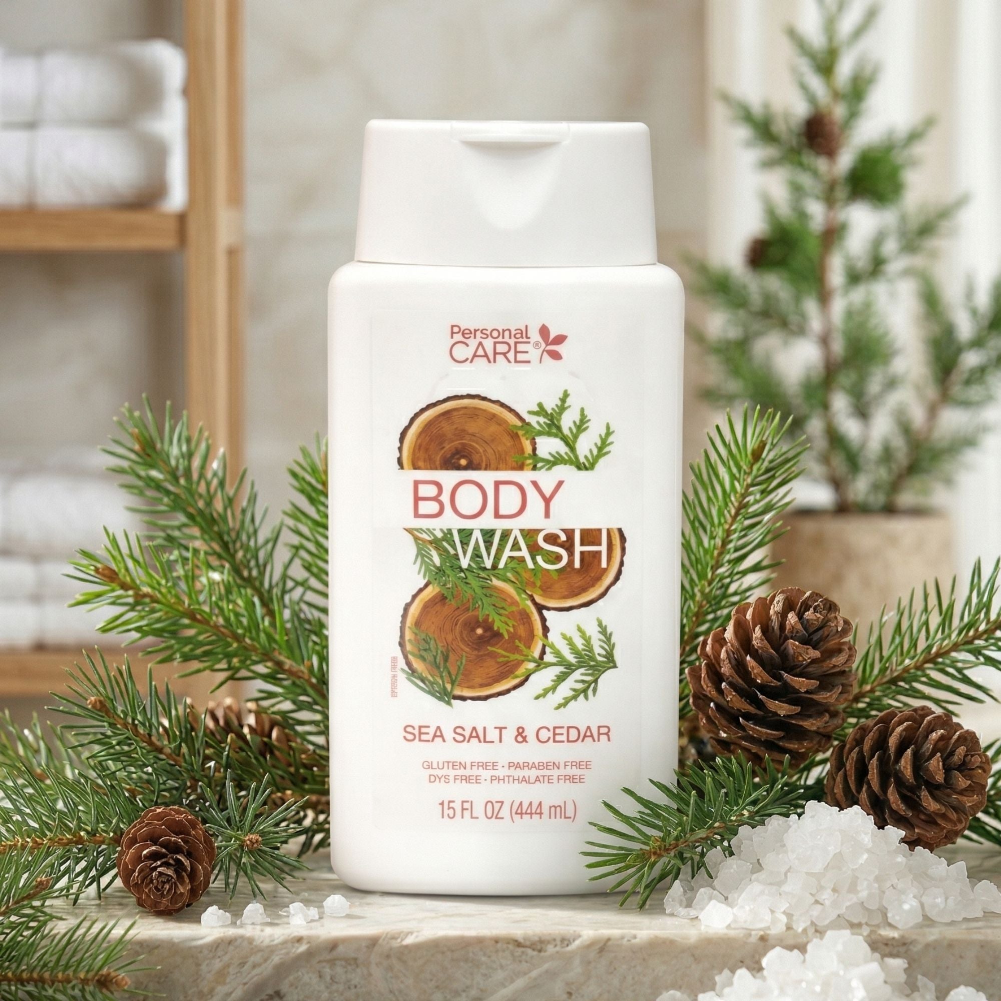 15 fl oz Personal Care Sea Salt and Cedar Body Wash Bath Essential product detail image