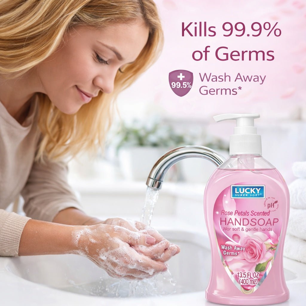 13.5 oz Rose Petals Hand Soap – Gentle Moisturizing Antibacterial Wash Antibacterial Liquid Soap size and feature image