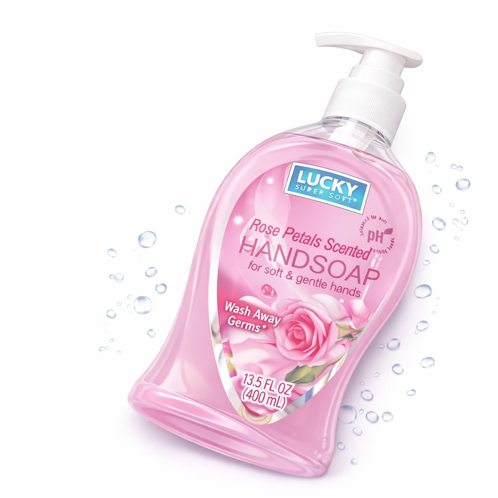 13.5 oz Rose Petals Hand Soap – Gentle Moisturizing Antibacterial Wash Antibacterial Liquid Soap lifestyle use image