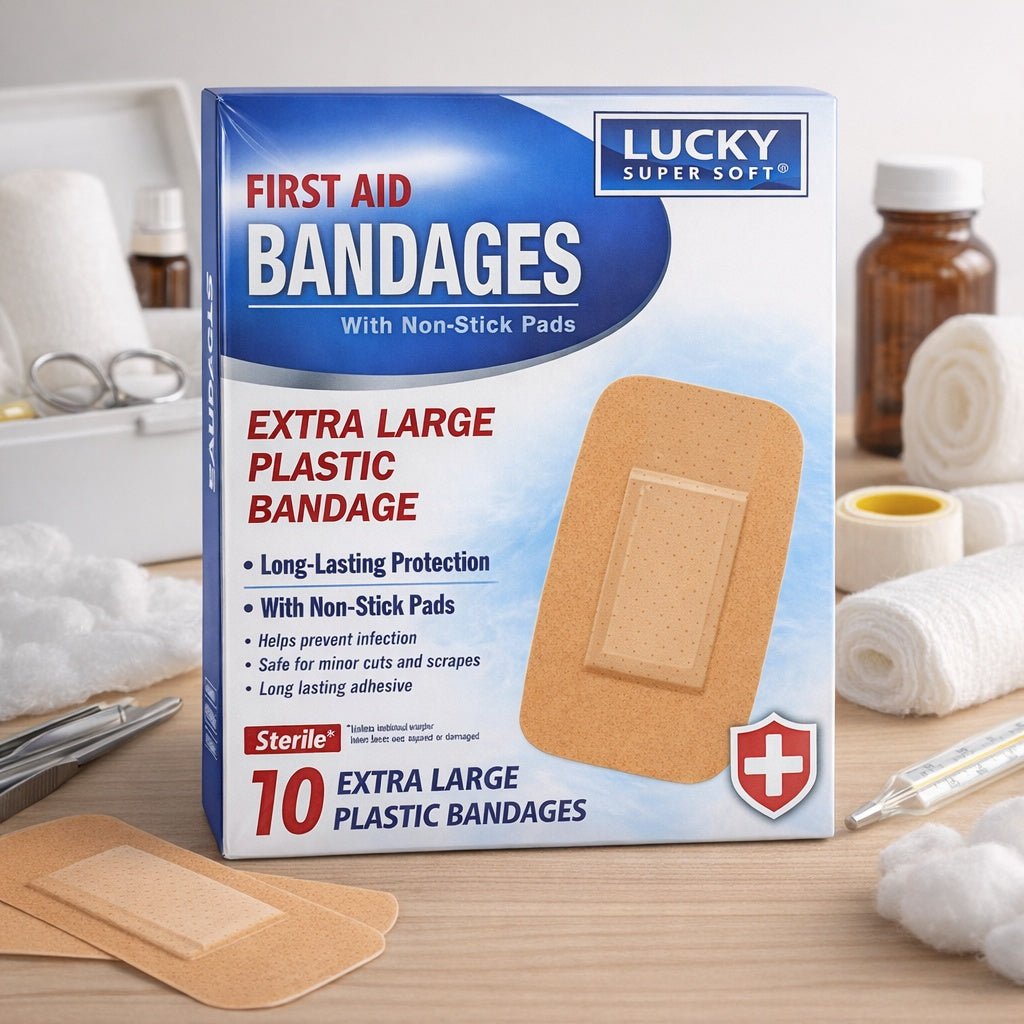 10 ct Extra Large First Aid Bandages – Sterile Plastic Adhesive Strips Adhesive Bandages lifestyle use image