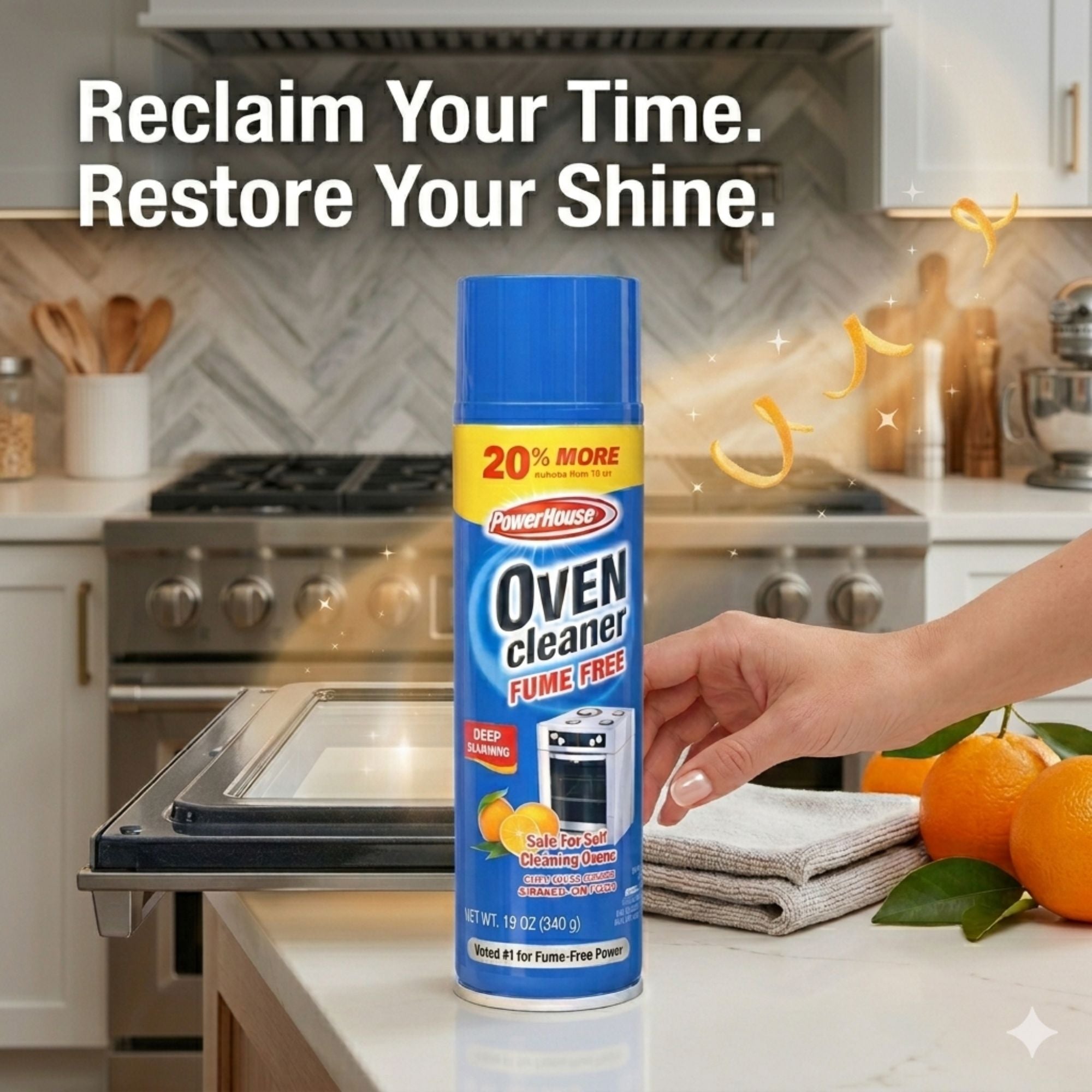 19 oz Oven Cleaner Spray Fume Free Deep Cleaning Grease Remover Kitchen Care lifestyle use image