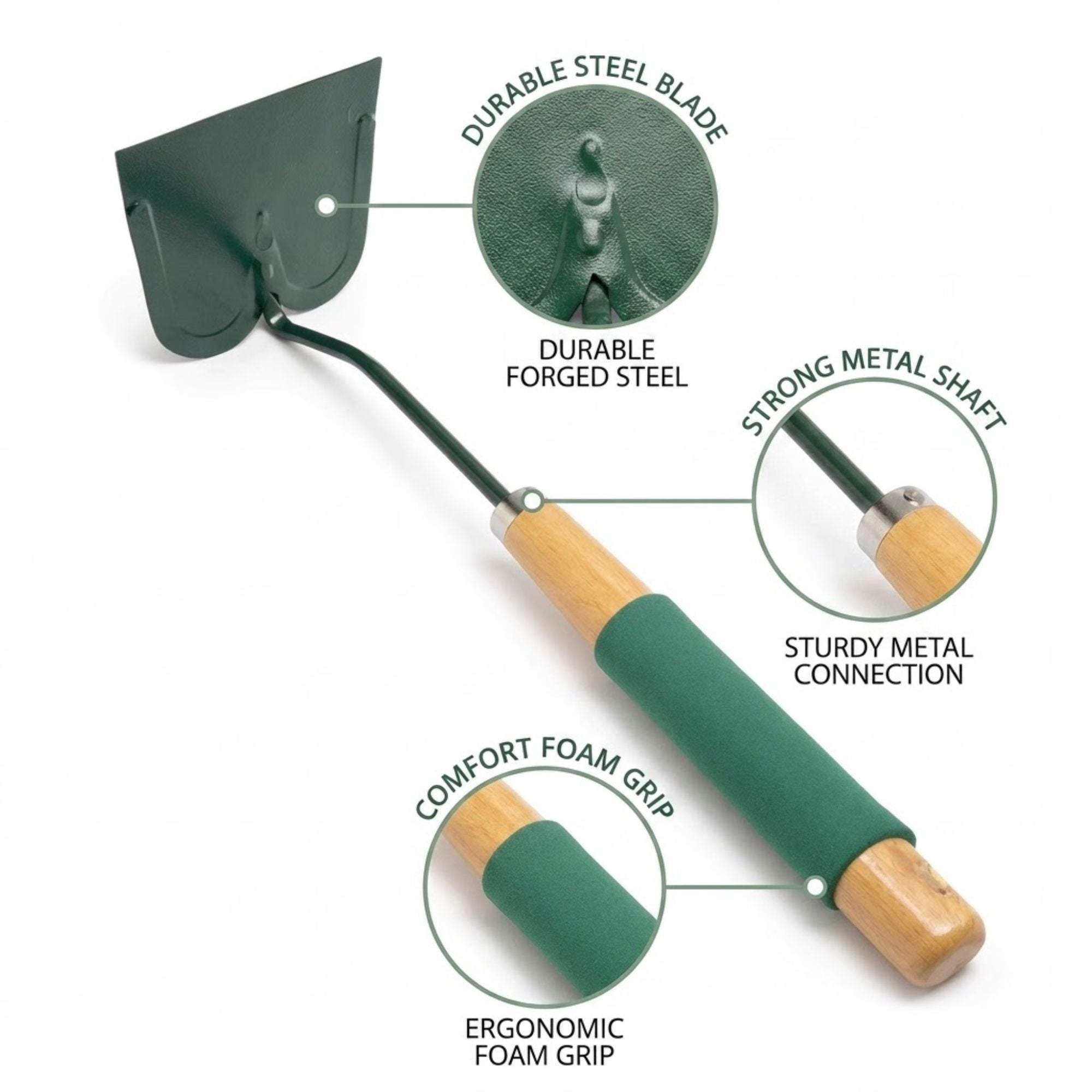 Scuffle Stirrup Hoe Garden Tool with Ergonomic Wooden Handle Garden tools product detail image
