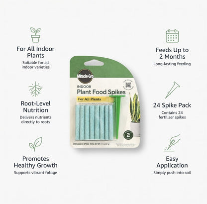 24 Count Miracle Gro Indoor Plant Food Spikes Plant Fertilizer product detail image