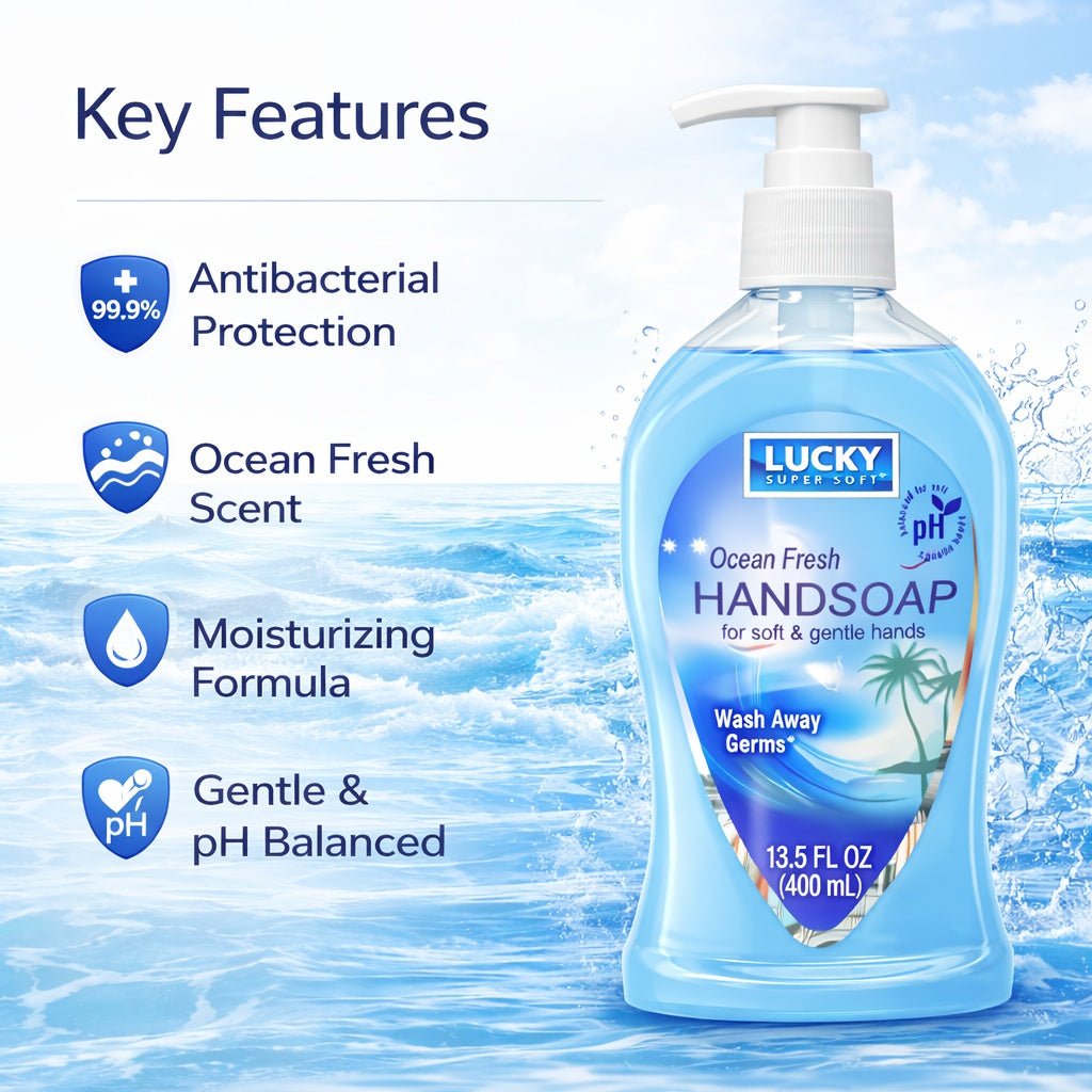13.5 oz Ocean Fresh Hand Soap – Gentle Moisturizing Antibacterial Wash Antibacterial Liquid Soap product detail image