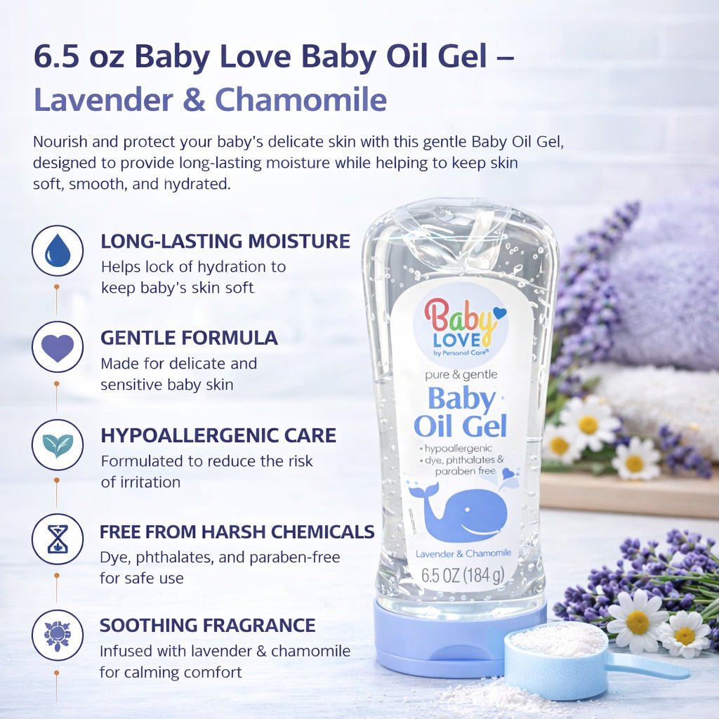 6.5 oz Baby Love Baby Oil Gel – Lavender & Chamomile product detail image