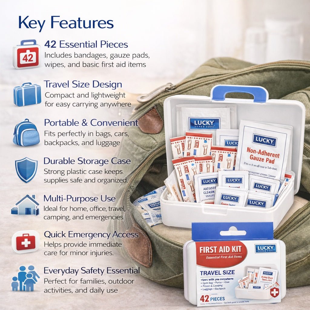 42 Piece First Aid Kit Travel Size – Portable Emergency Care Kit First Aid Kits product detail image