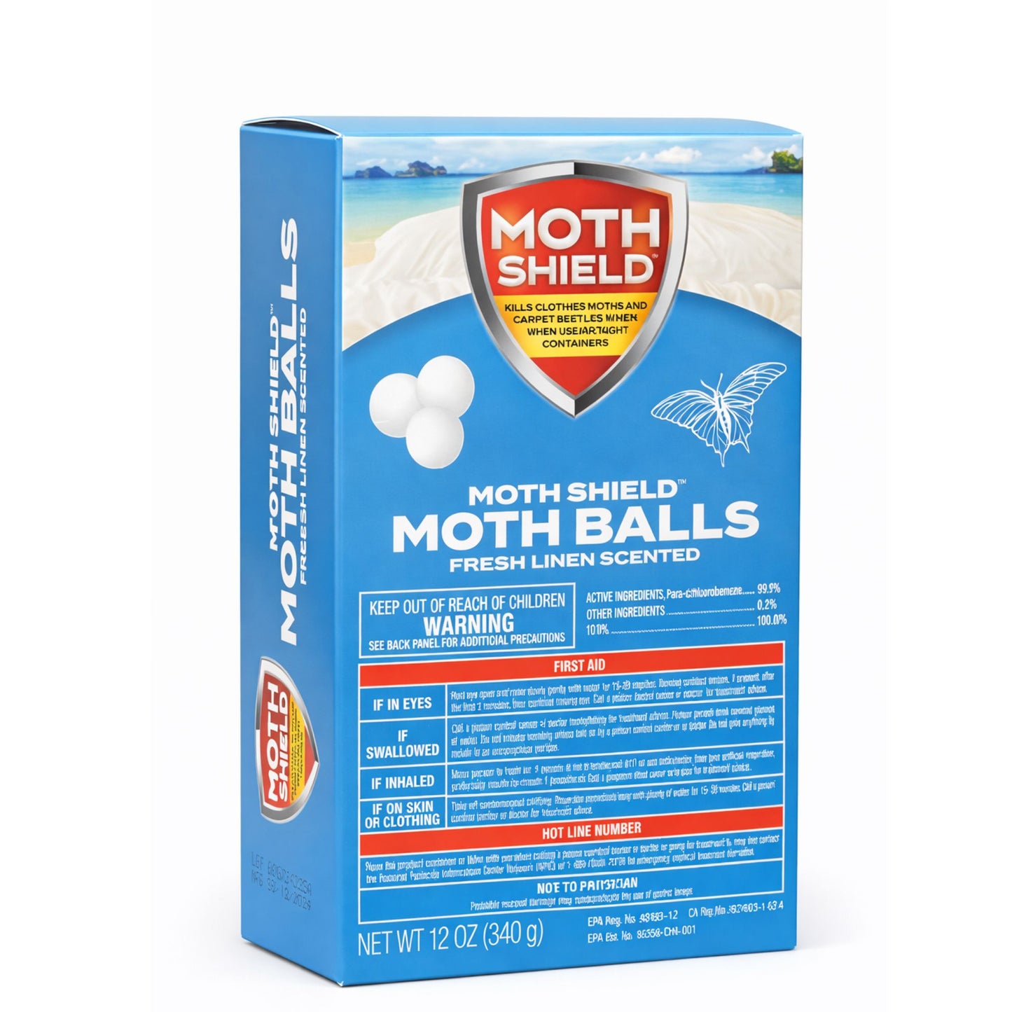 12 oz Moth Shield Moth Balls Fresh Linen Scented - 99Everything