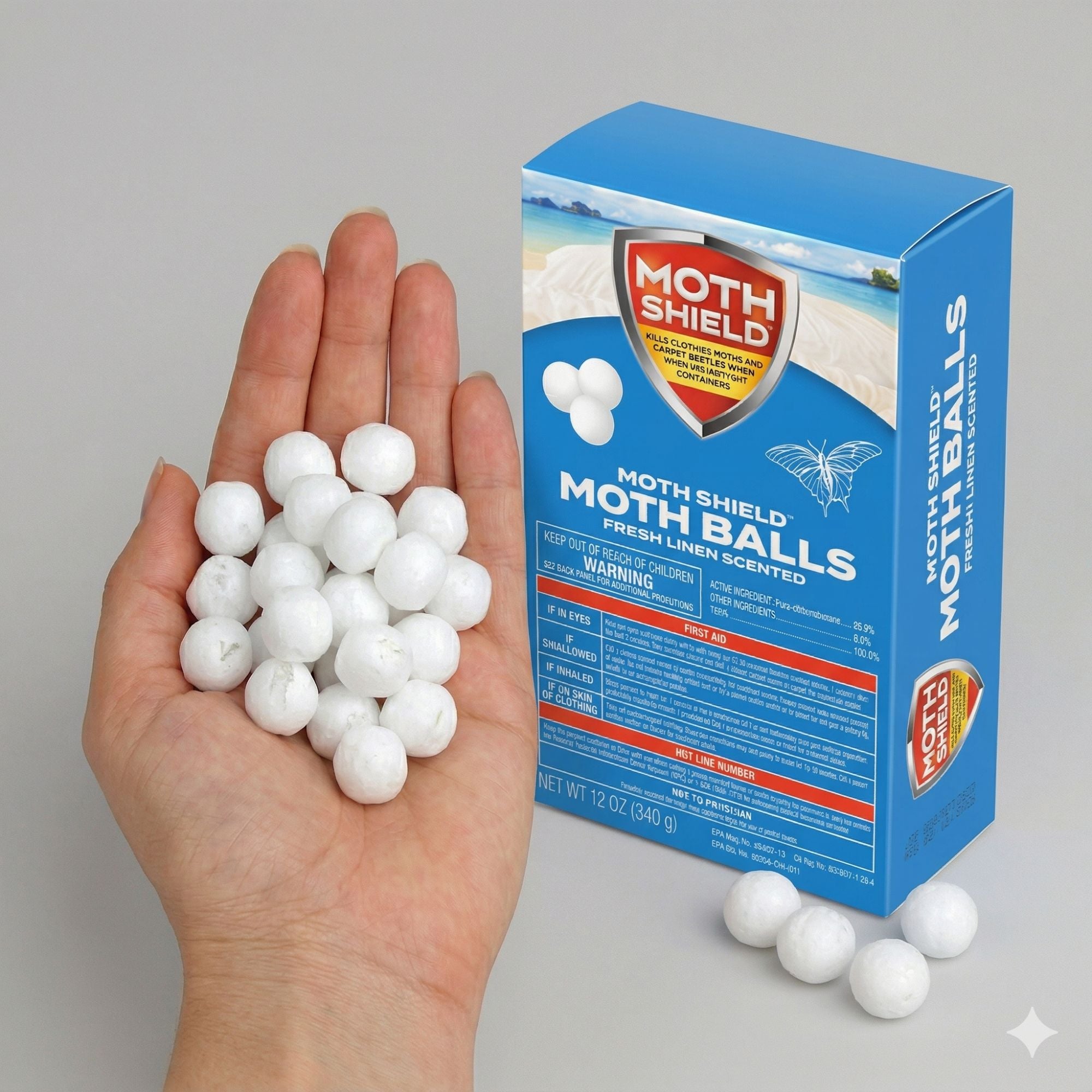 12 oz Moth Shield Moth Balls Fresh Linen Scented - 99Everything