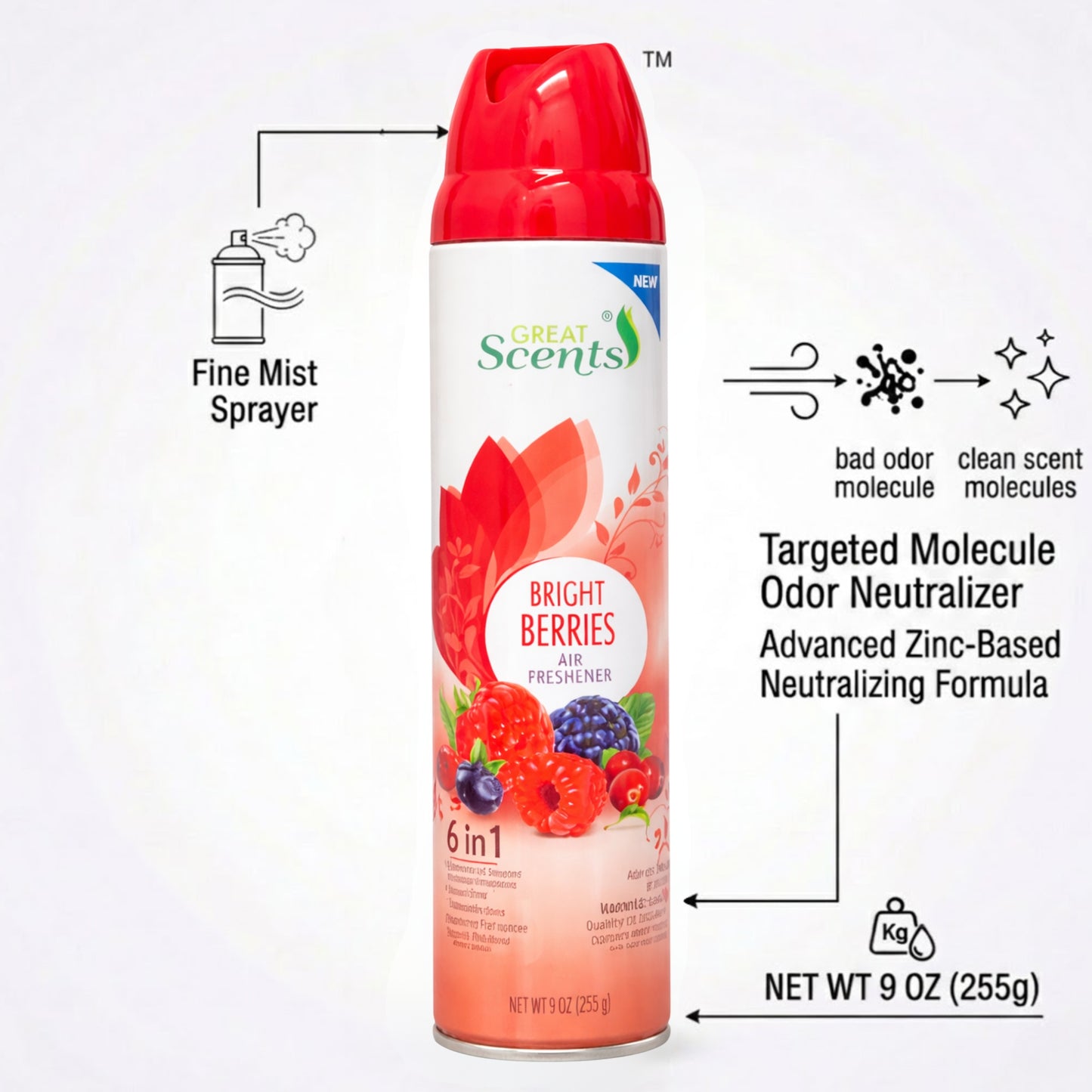 9oz Great Scent Bright Berries Air Freshener Spray Air Freshioner product detail image