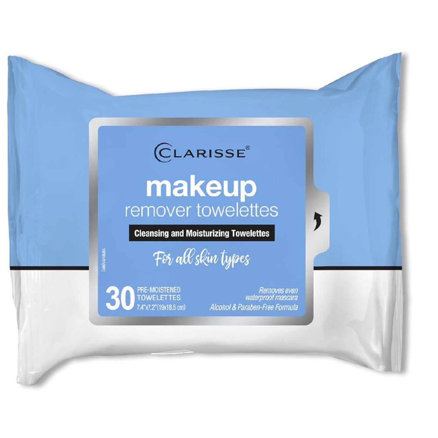 30 ct Clarisse Makeup Remover Towelettes All Skin Types main product image