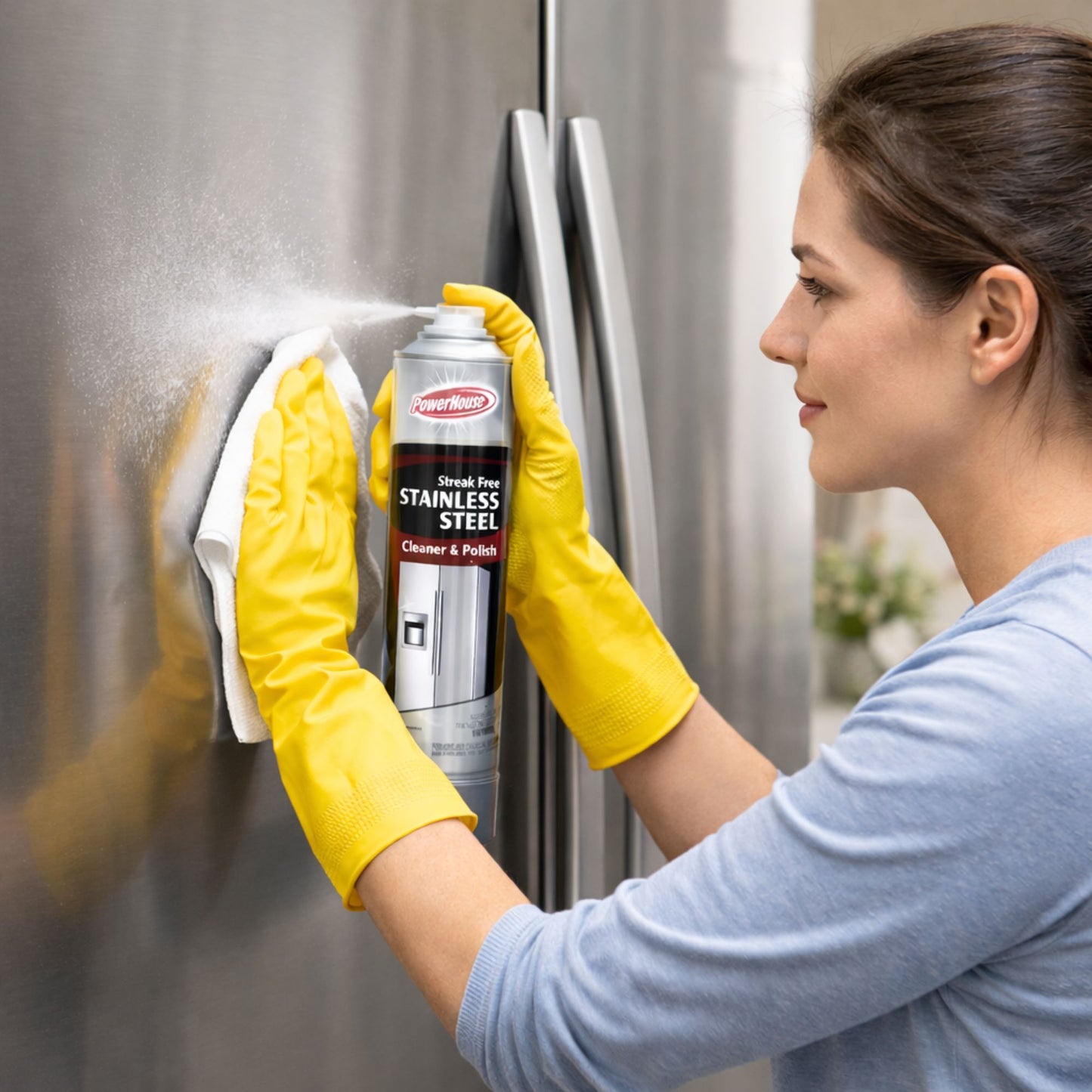 17oz Stainless Steel Cleaner Polish Spray Streak Free Shine Kitchen Appliance Care size and feature image