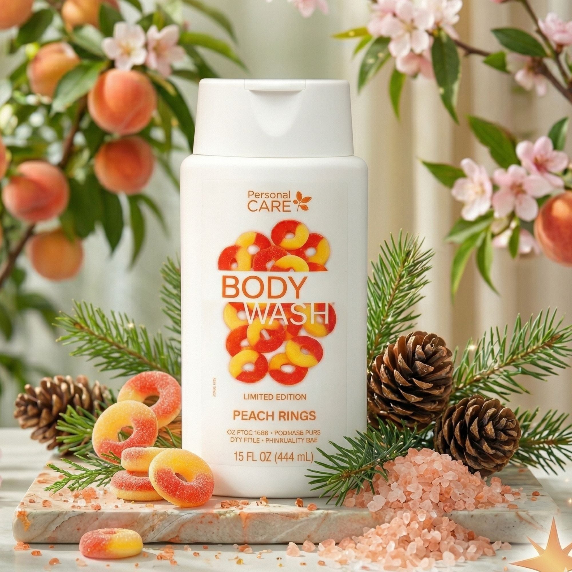 15 fl oz Personal Care Peach Rings Body Wash Bath Essential product detail image