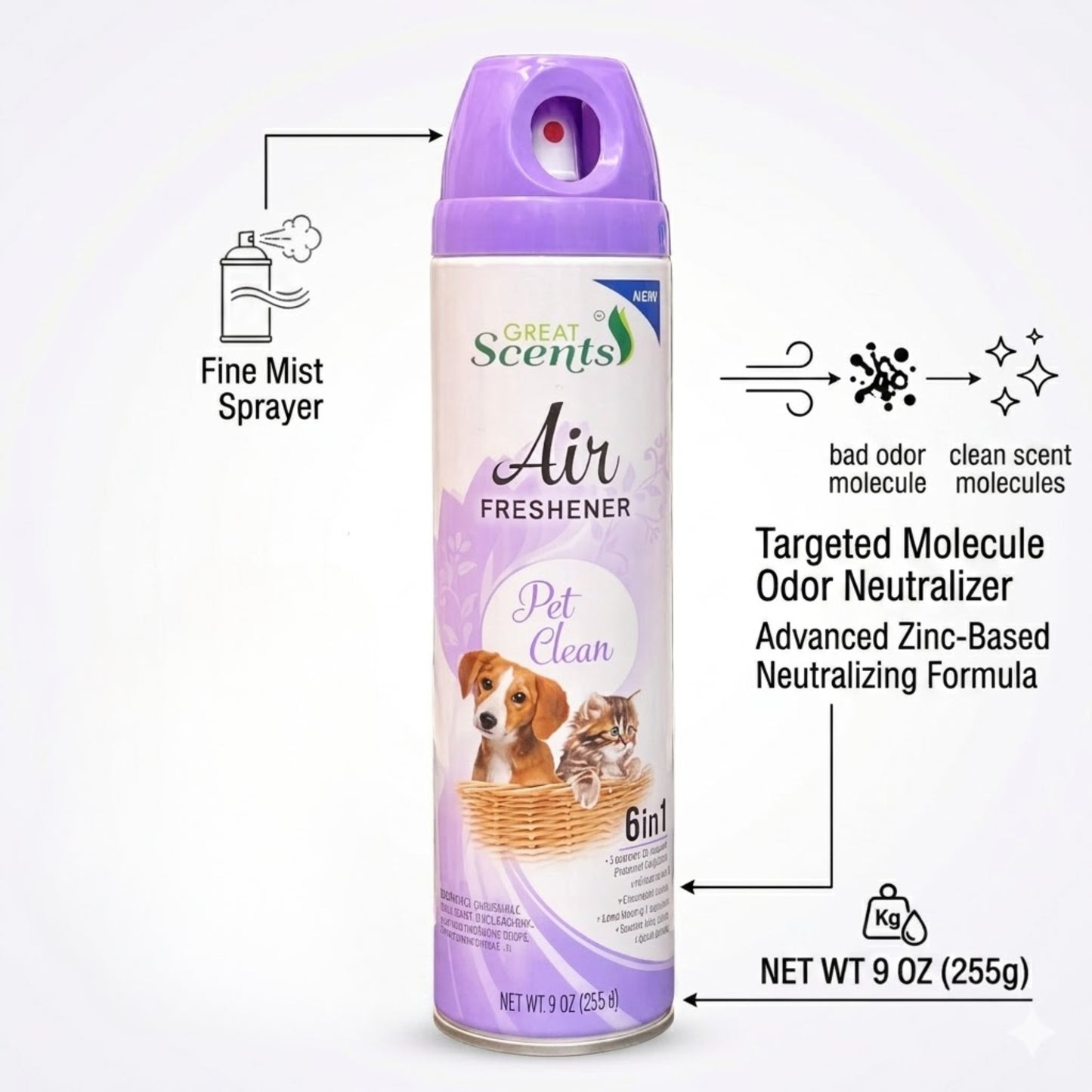 9oz Great Scents Pet Clean Air Freshener Odor Neutralizer Air Freshioner product detail image