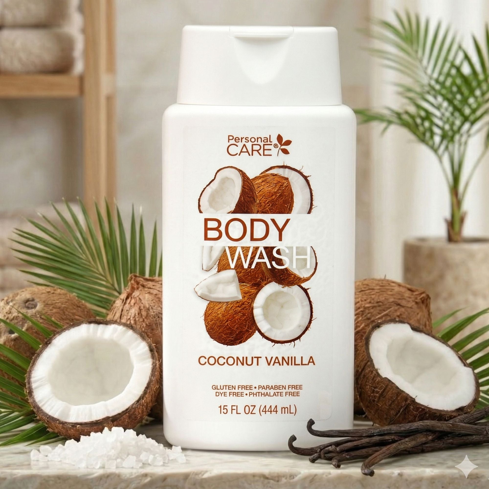 15 fl oz Personal Care Coconut Vanilla Body Wash Bath Essential product detail image