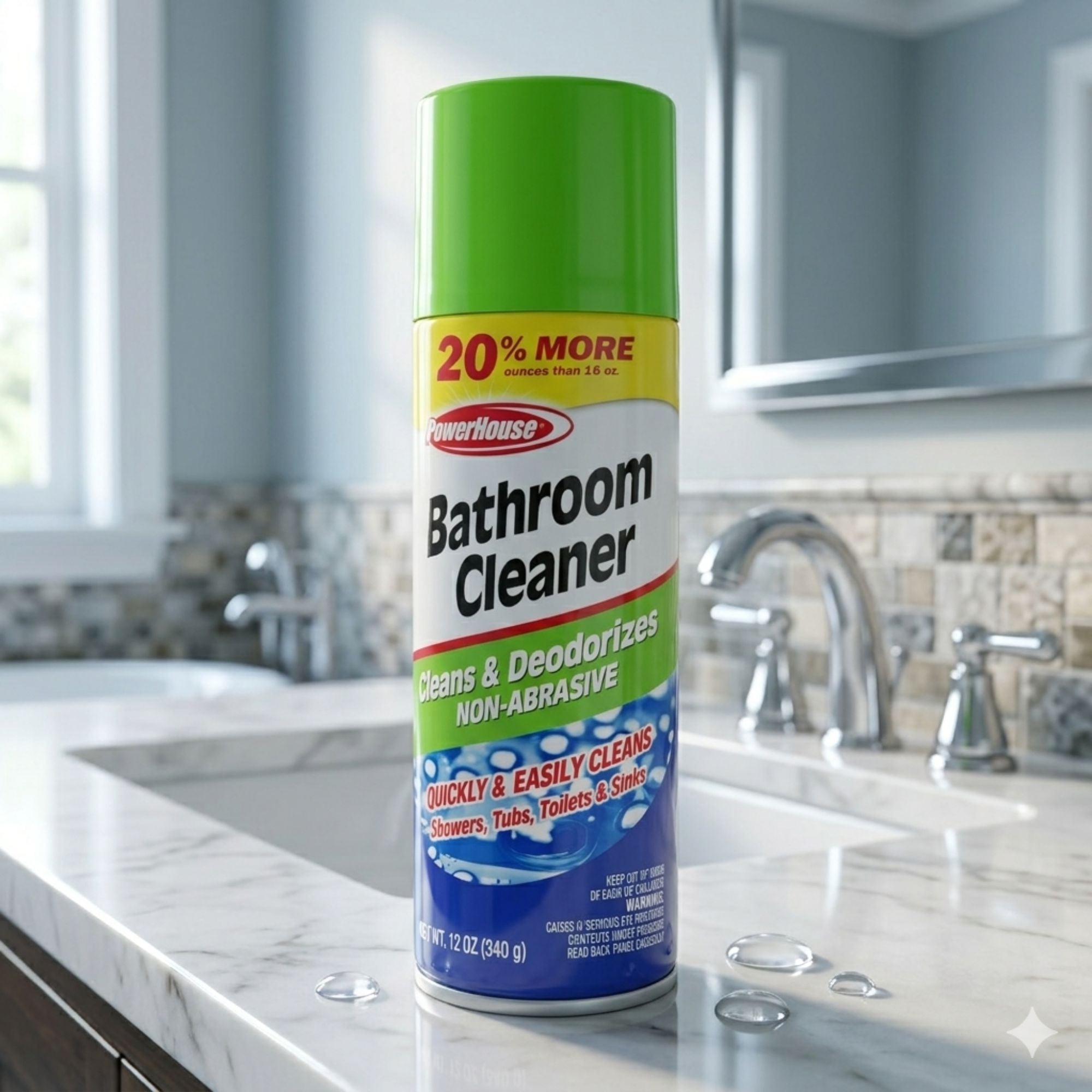 12oz Bathroom Cleaner Spray: Non Abrasive Cleans Deodorizes PowerHouse size and feature image