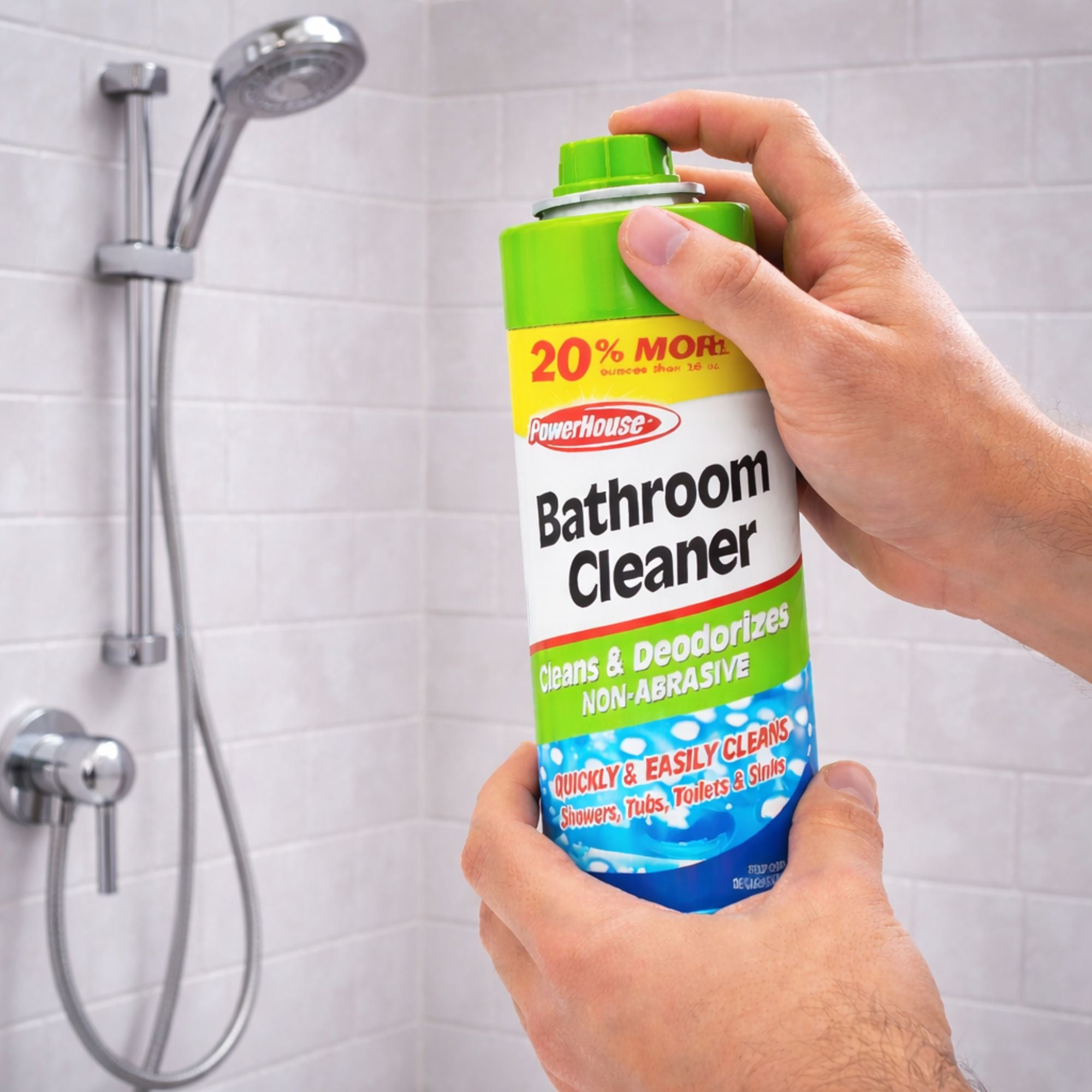 12oz Bathroom Cleaner Spray: Non Abrasive Cleans Deodorizes PowerHouse lifestyle use image
