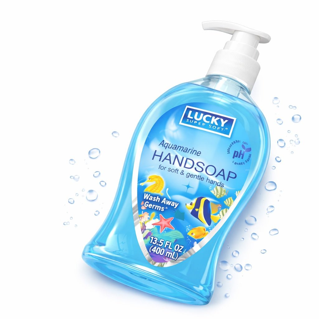 13.5 oz Aquamarine Hand Soap – Gentle Moisturizing Antibacterial Wash Antibacterial Liquid Soap lifestyle use image