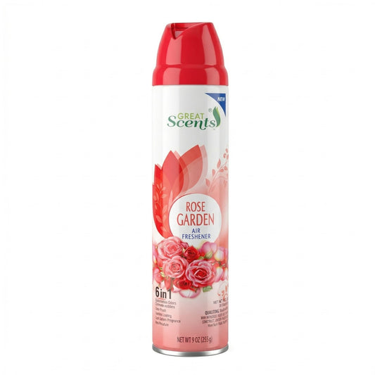 Great Scents Rose Garden 6-in-1 Air Freshener Spray, Premium Formula - 9 oz