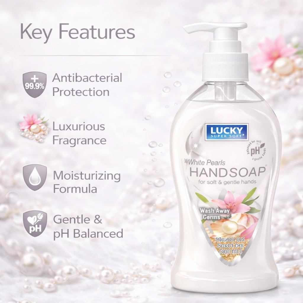 13.5 oz White Pearls Hand Soap – Gentle Moisturizing Antibacterial Wash Antibacterial Liquid Soap product detail image