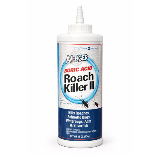Avenger Boric Acid Roach Killer II bottle on a white background