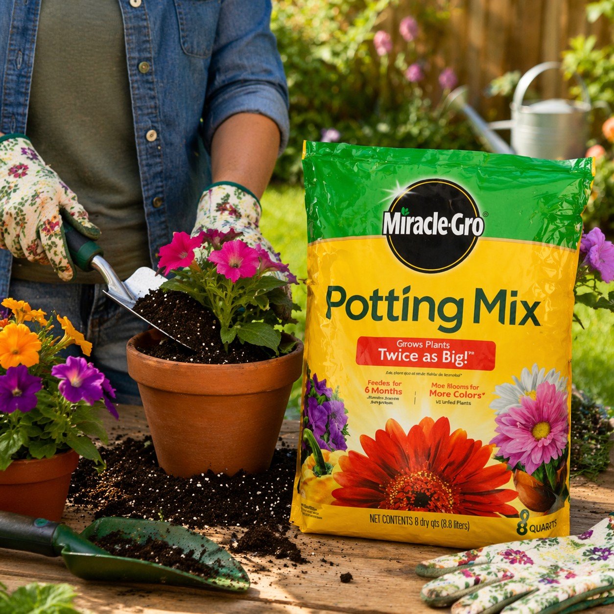 8 qt Miracle Gro Potting Mix – Plant Growth Soil Potting Soil size and feature image