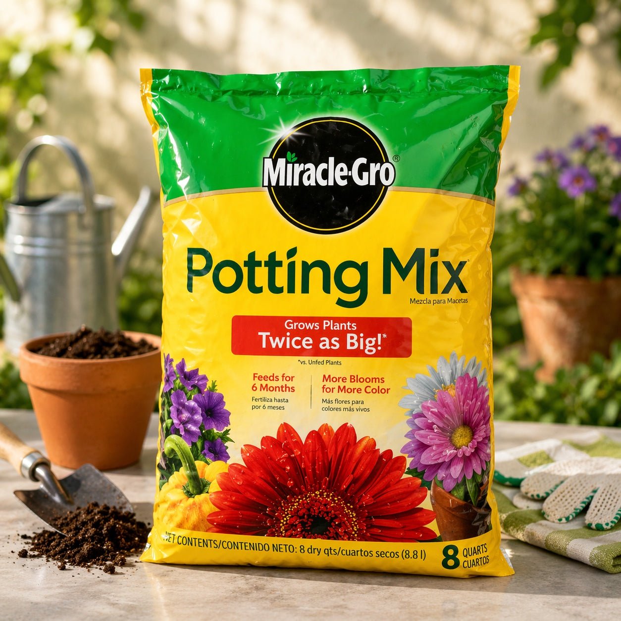 8 qt Miracle Gro Potting Mix – Plant Growth Soil Potting Soil lifestyle use image