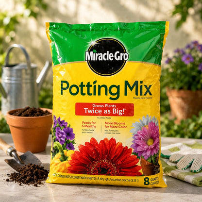 8 qt Miracle Gro Potting Mix – Plant Growth Soil Potting Soil lifestyle use image